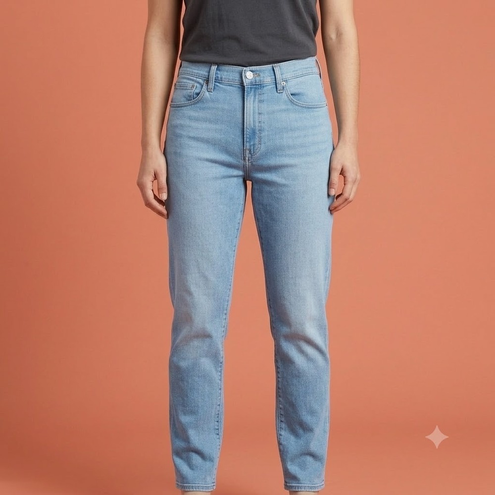 Levi Strauss Signature High‎ Rise Straight Jeans Womens 14 Light Wash